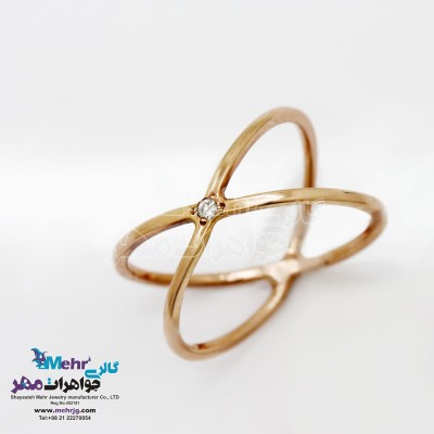انگشتر طلا - طرح متقاطع
