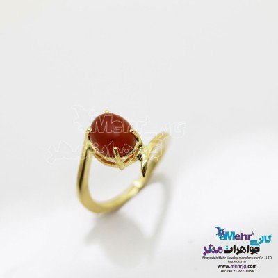 انگشتر طلا - طرح عقیق