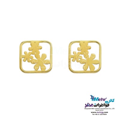 گوشواره طلا - طرح گل