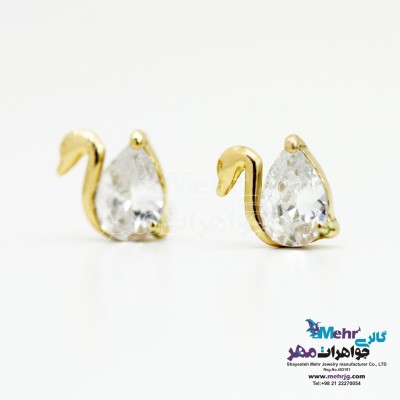 گوشواره طلا - طرح قو