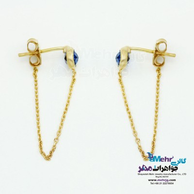 گوشواره طلا - طرح سنگ کبود