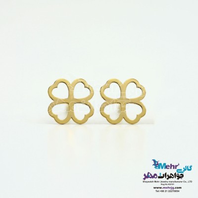 گوشواره طلا - طرح شبدر چهار برگ