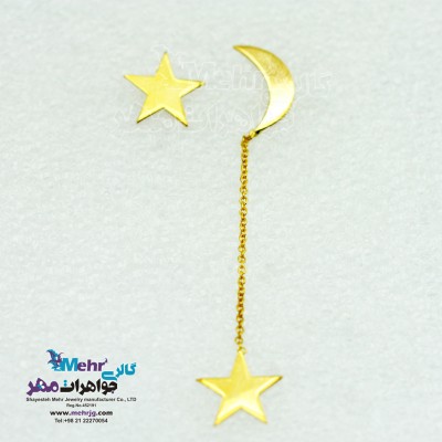 گوشواره طلا - طرح ماه و ستاره