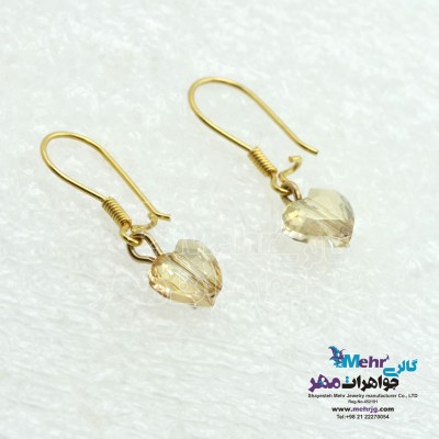 گوشواره طلا - سنگ سواروسکی قلب