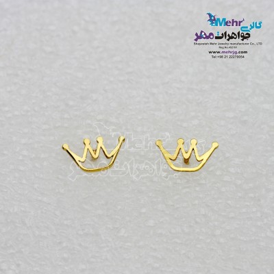 گوشواره طلا - طرح تاج