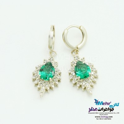 گوشواره طلا - طرح زمرد نشان