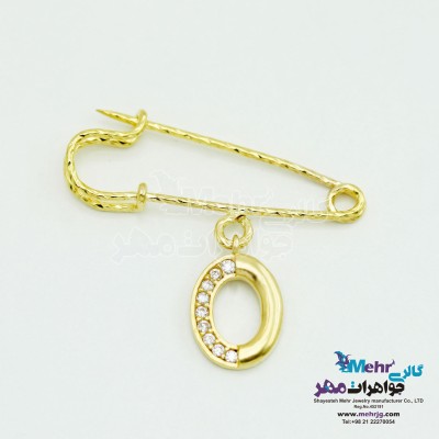 سنجاق سینه طلا - طرح هندسی