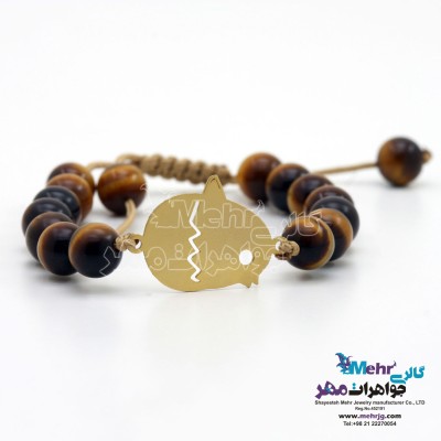 دستبند طلا و سنگ - طرح جوجه