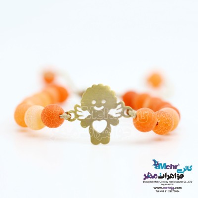 دستبند طلا و سنگ - طرح فرشته
