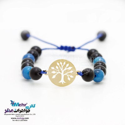 دستبند طلا و سنگ - طرح درخت