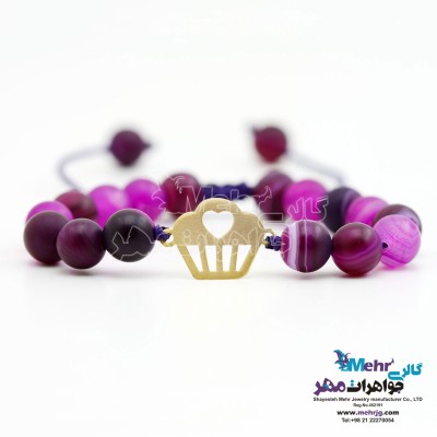 دستبند طلا و سنگ - طرح کاپ کیک
