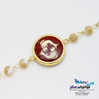 دستبند طلا و سنگ - ماه تولد اسفند