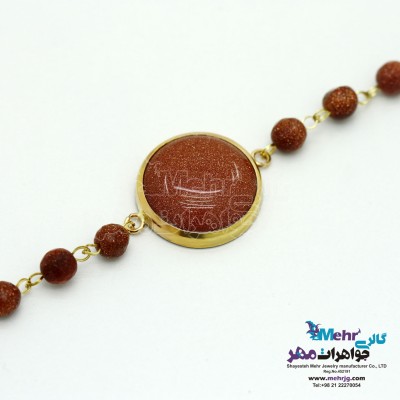 دستبند طلا و سنگ - سنگ دلربا