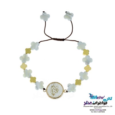 دستبند طلا و سنگ - طرح مادر و بچه