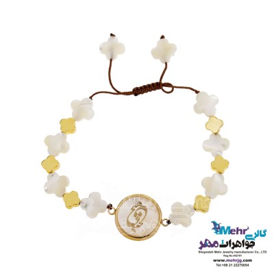دستبند طلا و سنگ - طرح هیچ