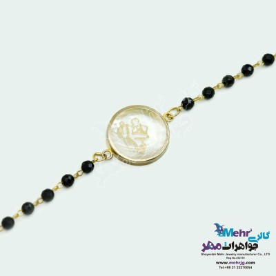 دستبند طلا و سنگ - طرح مادر و بچه
