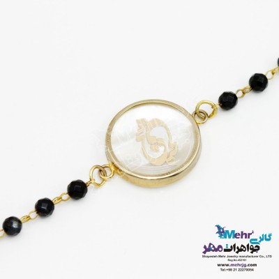 دستبند طلا و سنگ - طرح هیچ