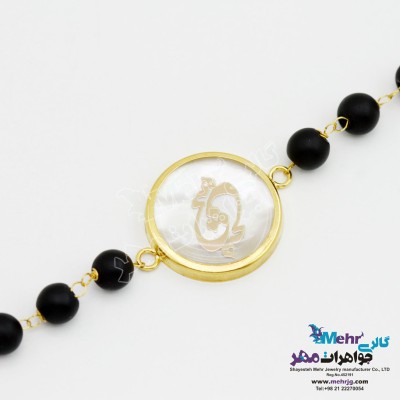 دستبند طلا و سنگ - طرح هیچ