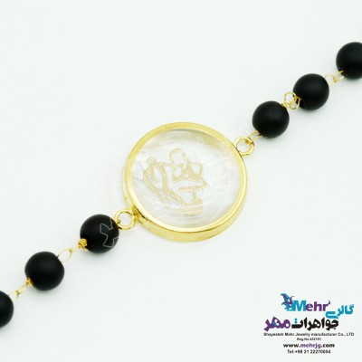 دستبند طلا و سنگ - طرح مادر و بچه