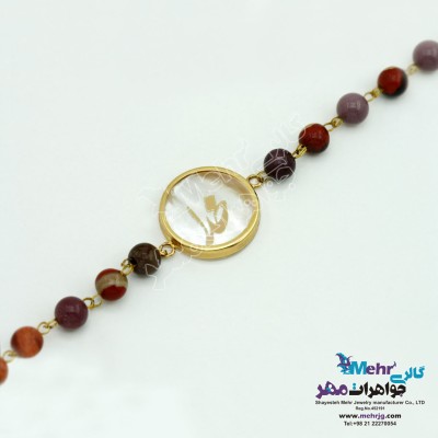 دستبند طلا و سنگ - طرح خدا