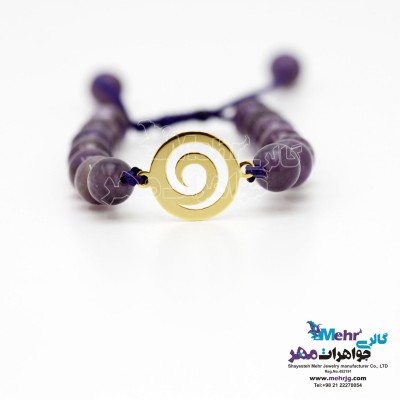 دستبند طلا و سنگ - طرح مهره مار