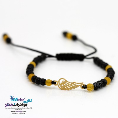 دستبند طلا و سنگ - طرح بال