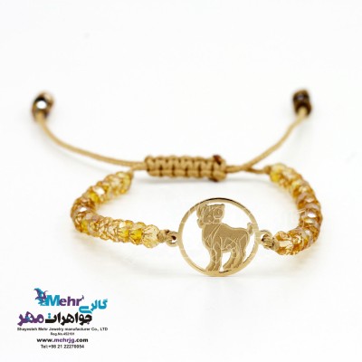 دستبند طلا و مهره - ماه تولد فروردین