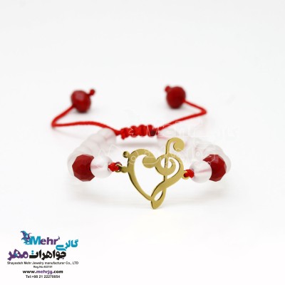 دستبند طلا و سنگ - طرح قلب