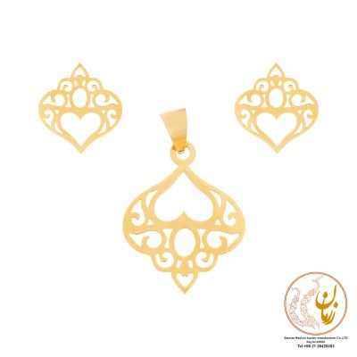 نیم ست طلا - آویز و گوشواره - طرح اسلیمی
