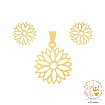 نیم ست طلا - آویز و گوشواره - طرح گل