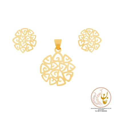 نیم ست طلا - آویز و گوشواره - طرح اسلیمی