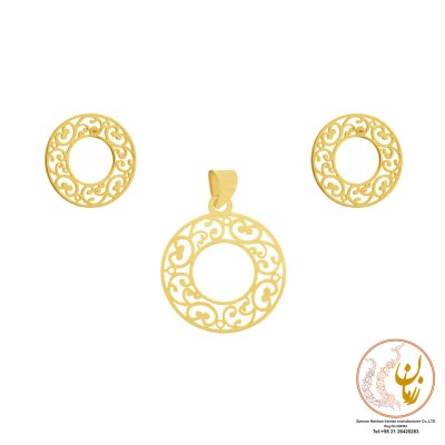 نیم ست طلا - آویز و گوشواره - طرح اسلیمی