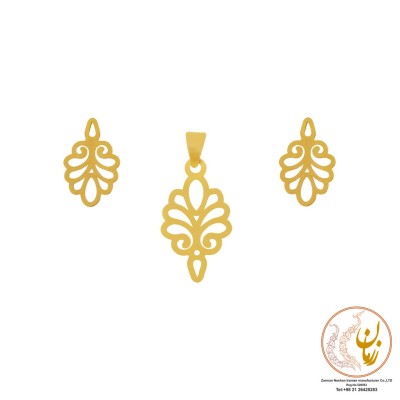 نیم ست طلا - آویز و گوشواره - طرح طاووس