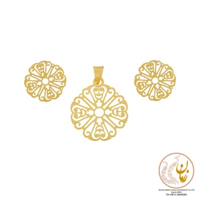 نیم ست طلا - آویز و گوشواره - طرح اسلیمی
