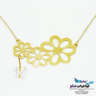 گردنبند طلا - سنگ سواروسکی پروانه