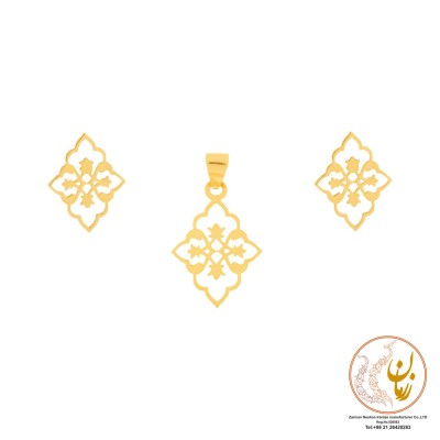 نیم ست طلا - آویز و گوشواره - طرح اسلیمی