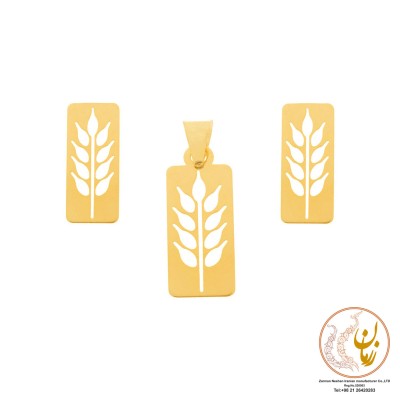 نیم ست طلا - آویز و گوشواره - طرح خوشه گندم