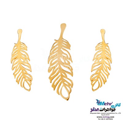 نیم ست طلا - آویز و گوشواره - طرح پر