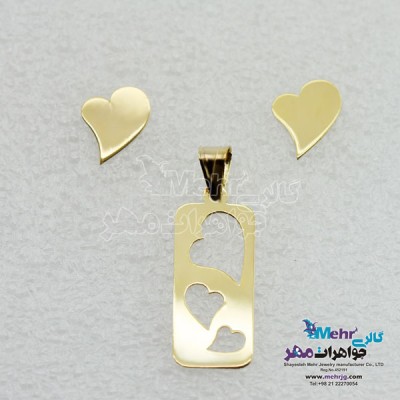 نیم ست طلا - آویز و گوشواره - طرح قلب