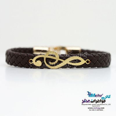 دستبند طلا و چرم - طرح نت موسیقی