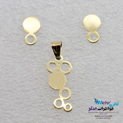 نیم ست طلا - آویز و گوشواره - طرح برمس