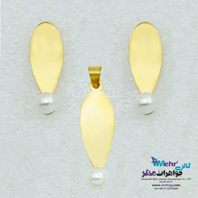 نیم ست طلا - آویز و گوشواره - طرح اشک