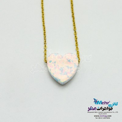 گردنبند طلا - طرح قلب اوپالین