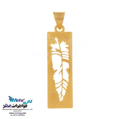 آویز طلا - طرح فسیل برگ
