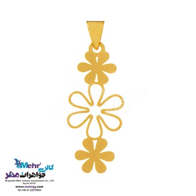 آویز طلا - طرح گل شش پر