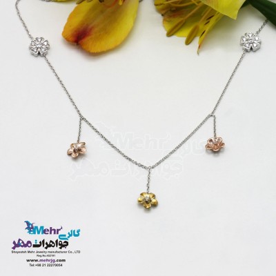گردنبند طلا - طرح گل
