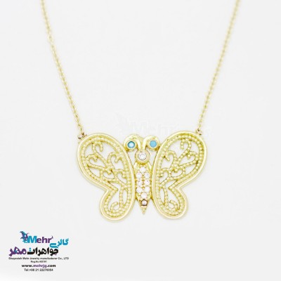 گردنبند طلا - طرح پروانه