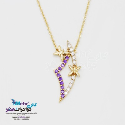 گردنبند طلا - طرح شمع و پروانه