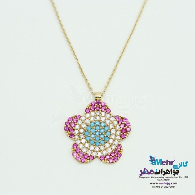 گردنبند طلا - طرح گل