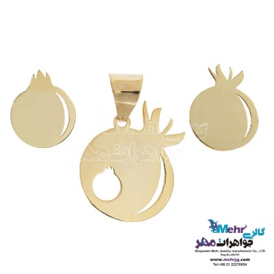 نیم ست طلا - آویز و گوشواره - طرح انار